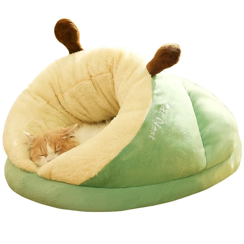 Winter Slipper Pet Bed for Dogs and Cats - Soft Enclosed Slipper Cave Bed