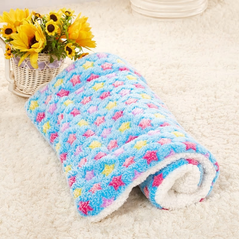 Dog sleeping wrapped in soft fleece pet blanket