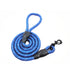 High visibility reflective rope dog leash for night walks