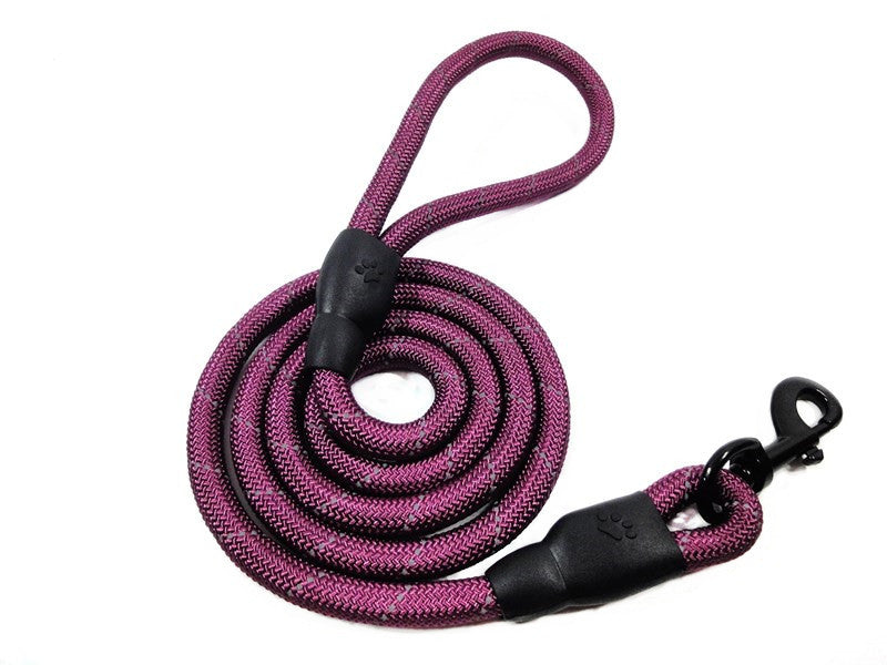 Padded handle reflective rope dog leash 5ft 6ft 10ft