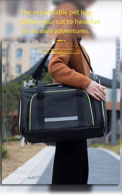 Portable One-Shoulder Folding Pet Carrier Bag Breathable Mesh Panel