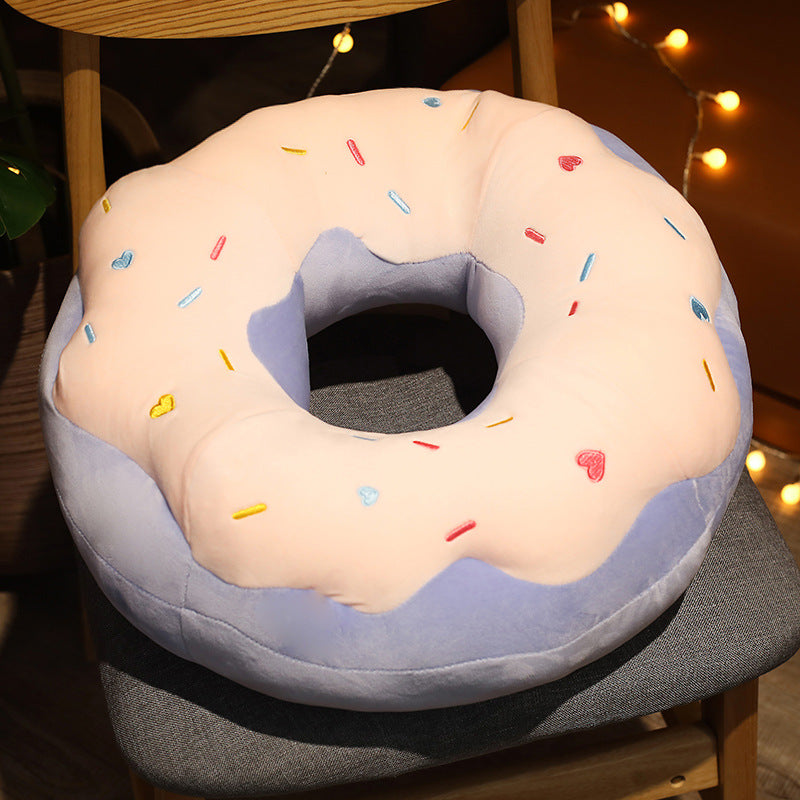 Donut plush cushion 18in and 27in size comparison