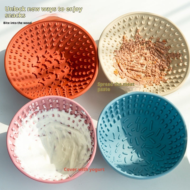 Silicone lick mat for dogs calming slow feeder bowl