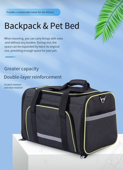 Portable One-Shoulder Folding Pet Carrier Bag Folded Flat View