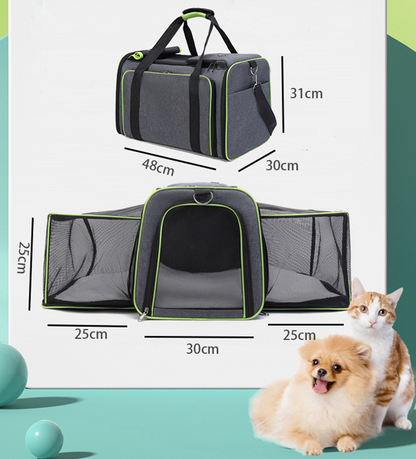 Portable One-Shoulder Folding Pet Carrier Bag Padded Shoulder Strap