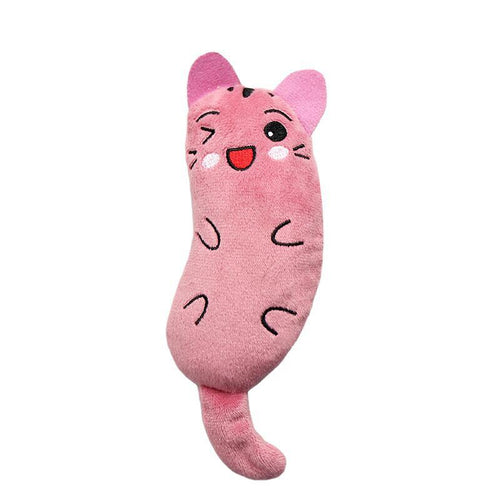 Catnip plush cat toy in orange soft batting toy