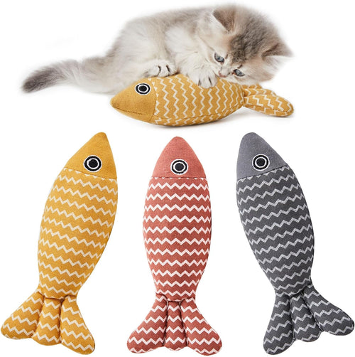 Catnip fish kicker toy interactive kicker plush in realistic fish design