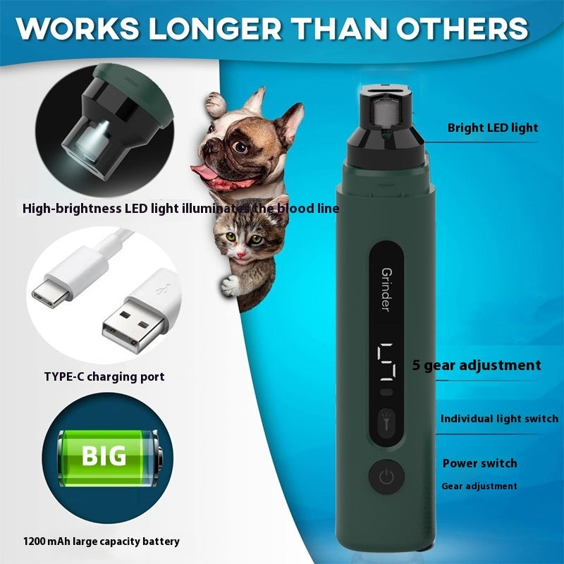 Quiet Electric Nail Grinder - 3 Grinding Port Sizes for Small Medium and Large Pets