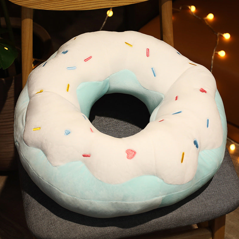 Donut plush cushion in chocolate brown soft fill