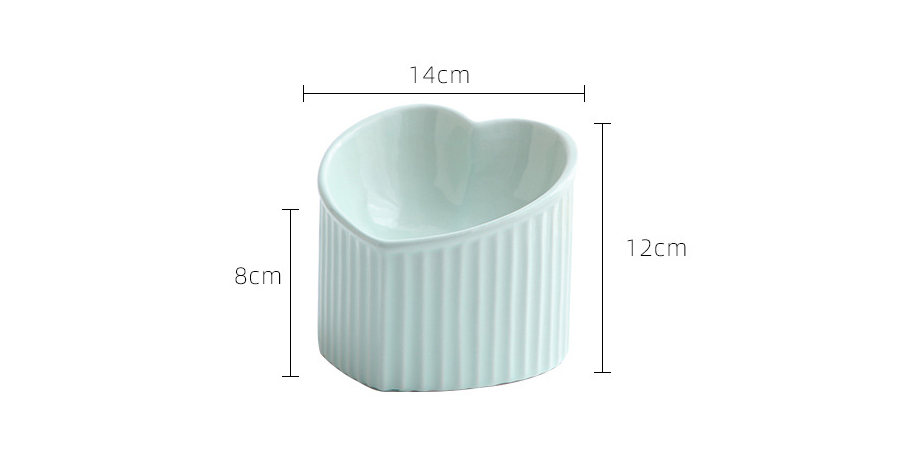 Ceramic Pet Bowl with Slanted Design for cats front view