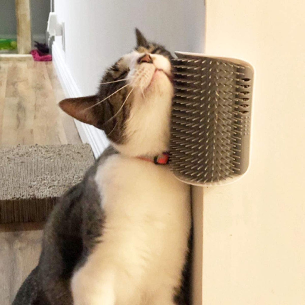 Cat Self-Groomer Arch - Wall Corner Self Grooming Massage Brush for Cats