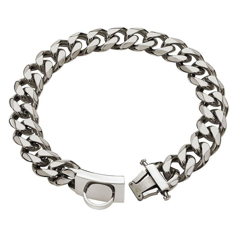 stainless steel dog leash and collar
