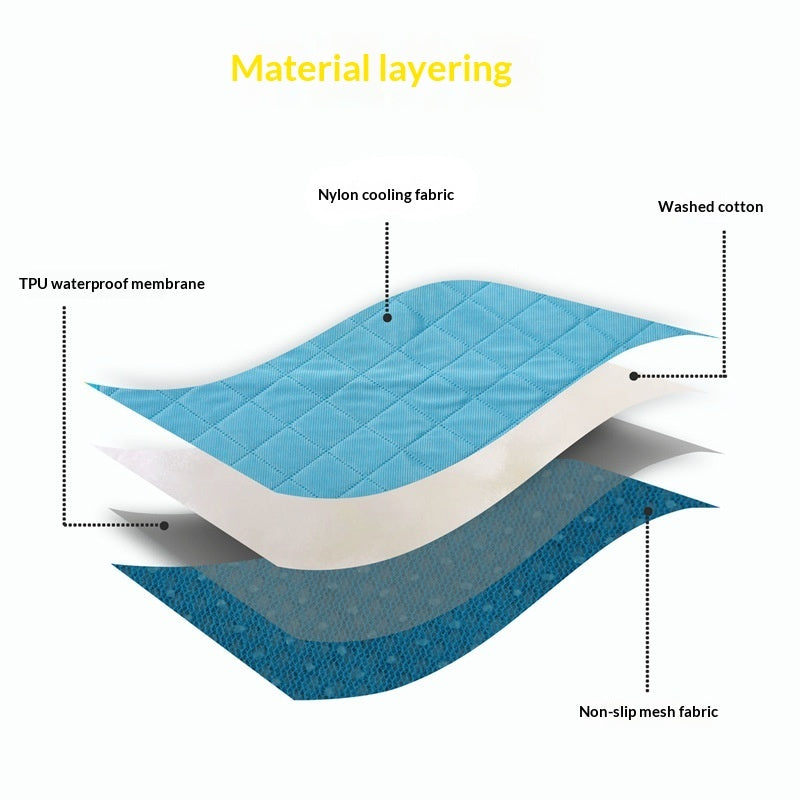 Ice silk cooling mat non slip backing close up detail