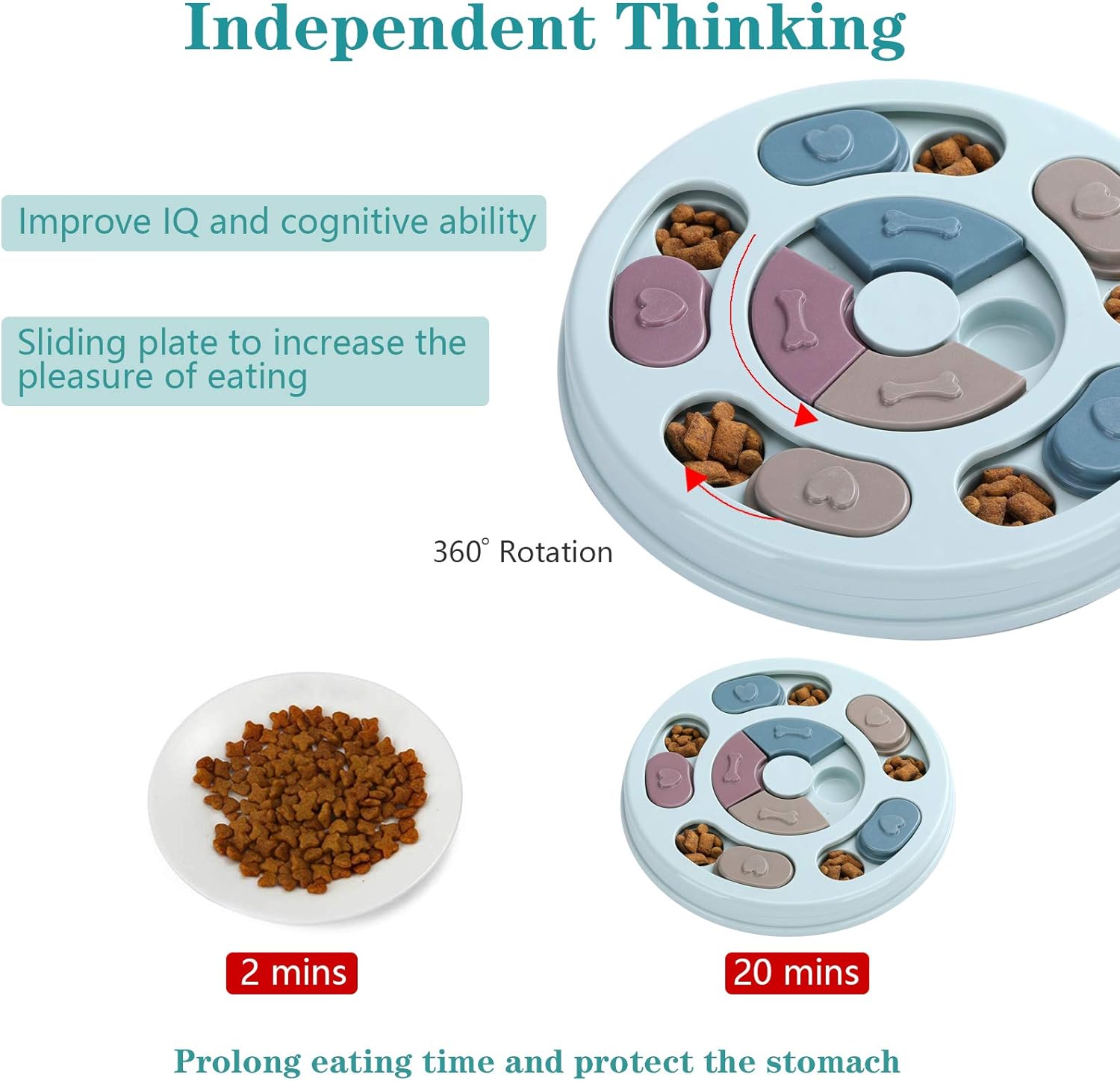 Dog puzzle feeder preventing boredom and bloat