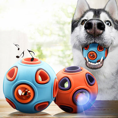 Glow-in-the-Dark Squeaky Dog Ball night play toy for active fetch