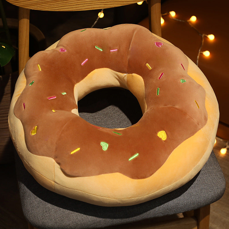 Donut plush cushion in purple taro pet bed
