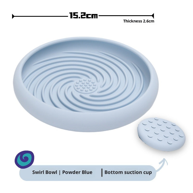 Food grade silicone lick mat spread with peanut butter
