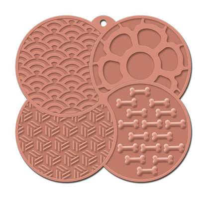 Cat lick mat suction slow feeder red color variant back suction cups