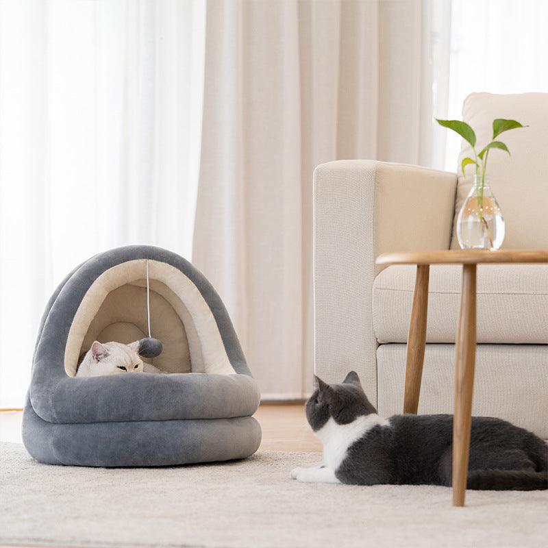 Premium cat sleeping bed with comfortable sofa mat