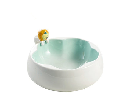 Sakura ceramic food bowl for small dogs