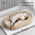 Sisal cat scratcher durable rope scratching bed overview with length and size.