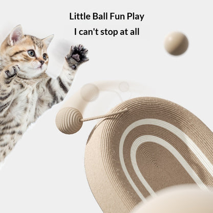 Sisal cat scratcher heavy duty rustic cat furniture design with a little fn ball.