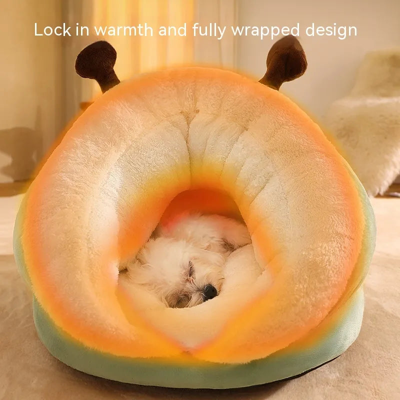 Winter Slipper Pet Bed for Dogs and Cats - Soft Enclosed Slipper Cave Bed