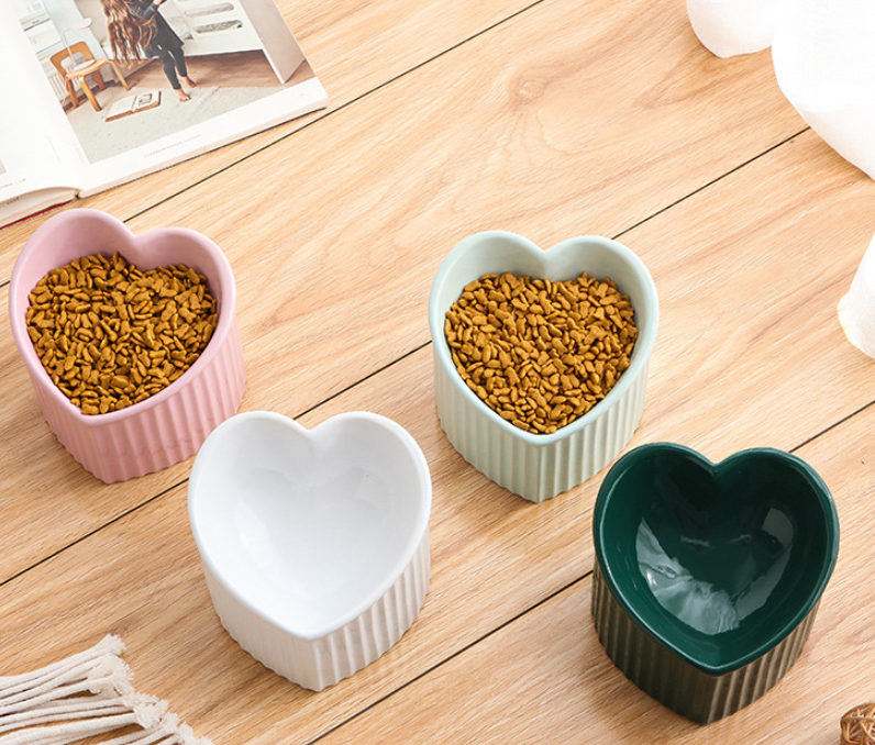Ceramic Pet Bowl with Slanted Design hygienic ceramic texture