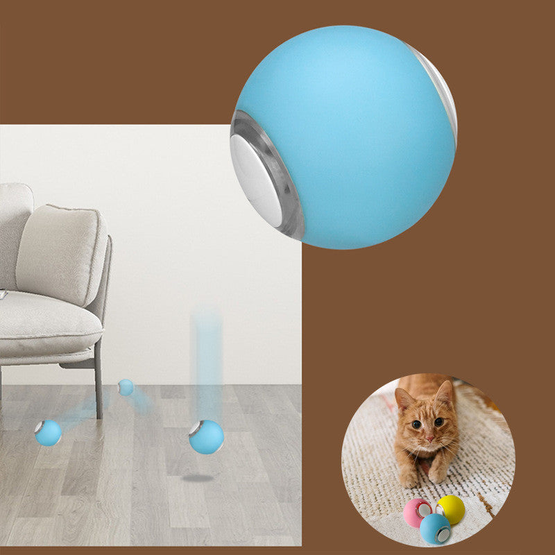 Self-rolling cat ball obstacle avoidance feature