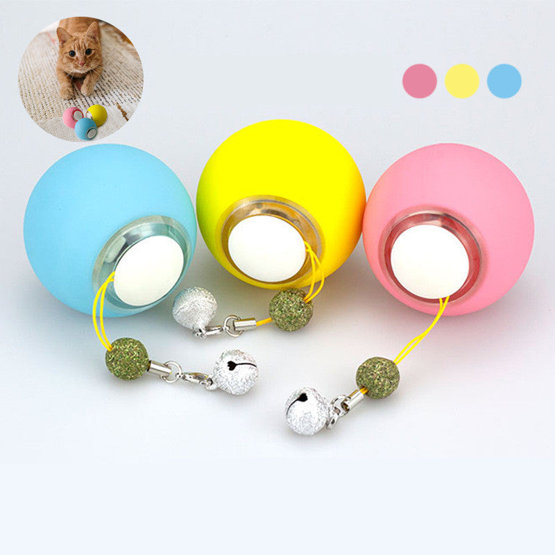 Self-rolling cat ball motion-activated toy main view