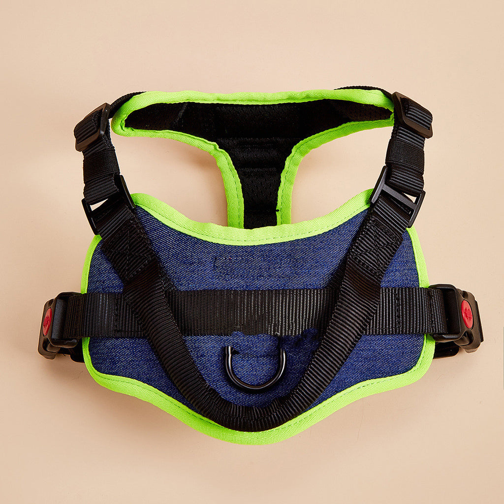 No-Pull Dog Harness - Reflective stitching and breathable padding detail