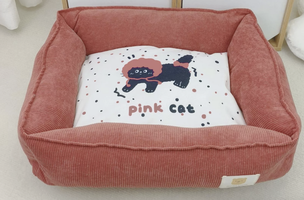 washable square winter pet bed for deep sleep