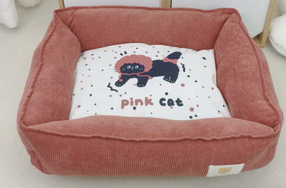 washable square winter pet bed for deep sleep