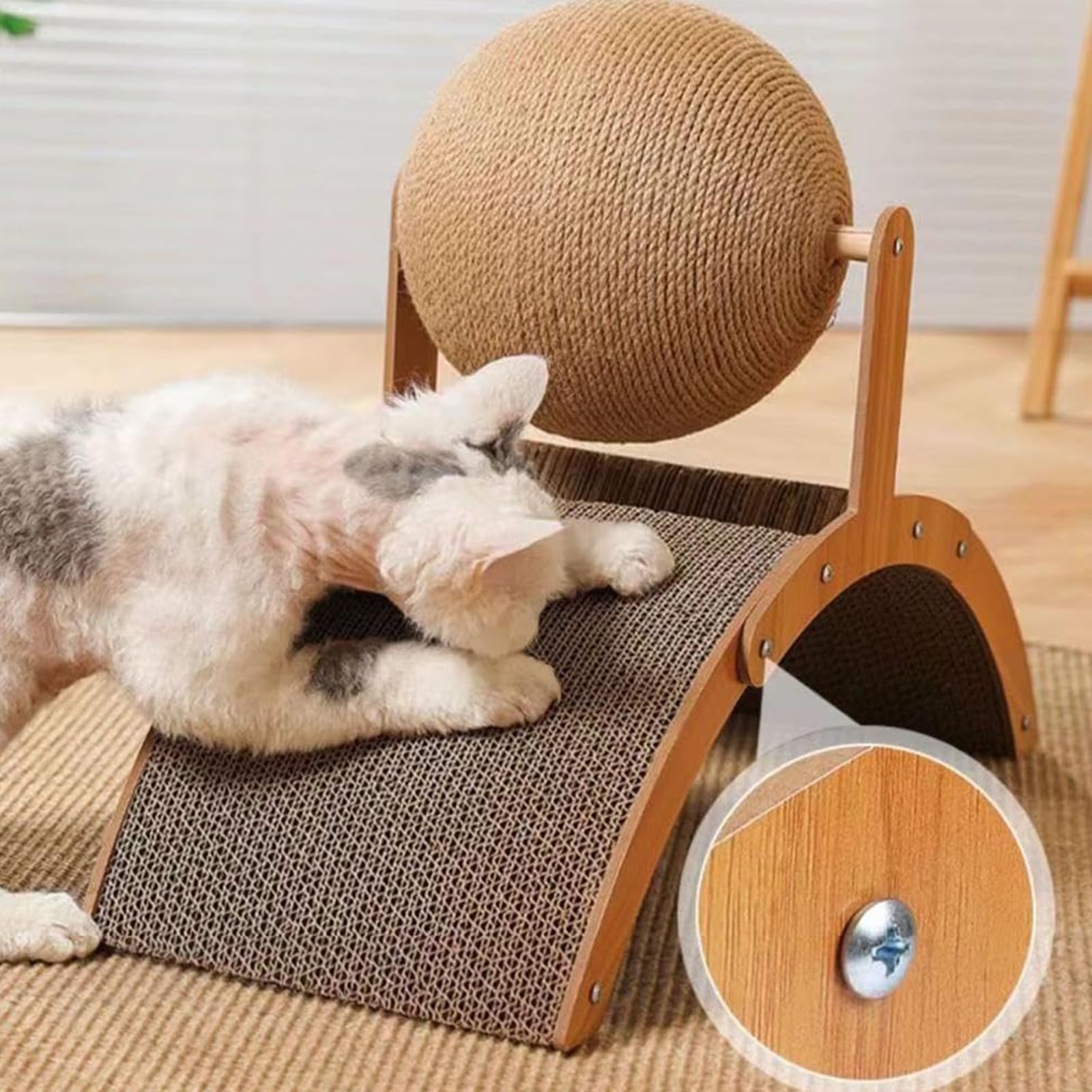 Wobble ball cat scratcher interactive claw scratching toy