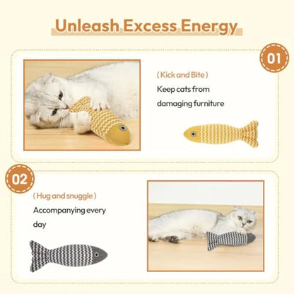 Soft Catnip Fish Toy for Kittens and Adult Cats with Fun Kicker Design