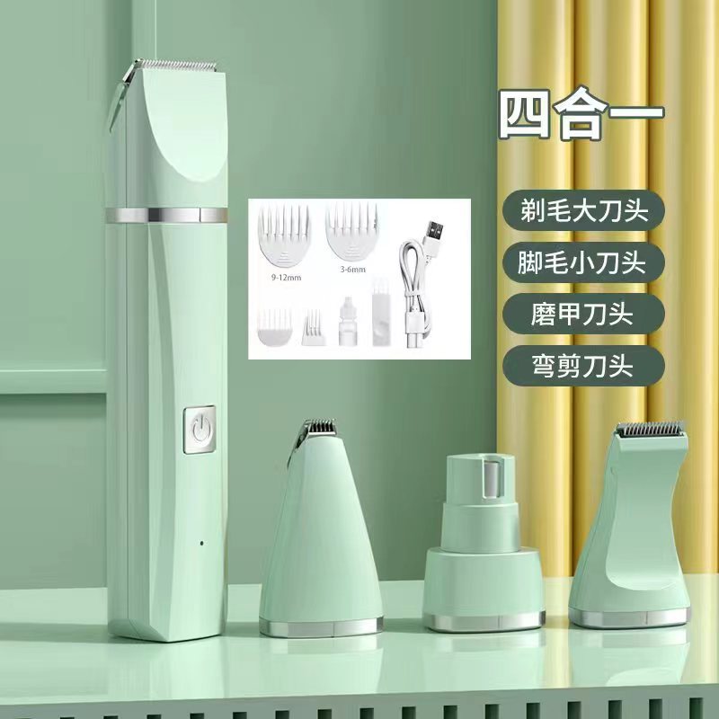 Quiet low-vibration pet clipper for dogs and cats being used on a dog paw